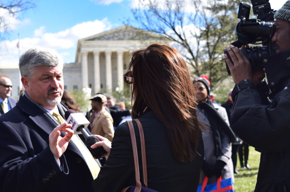 President Reardon with a Reporter