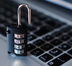 Pad lock and computer keyboard